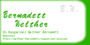 bernadett welther business card